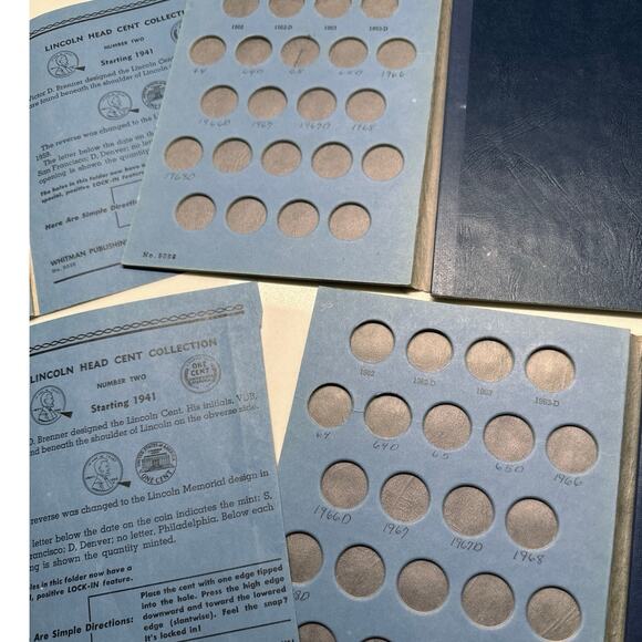 Whitman Lincoln Head Cent (2) and Jefferson Nickel (2) Coin Folder Set of 4 - Picture 5 of 5